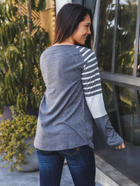 Striped Sleeve Gray
