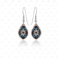 F 28 Textured Blue Flower Earrings