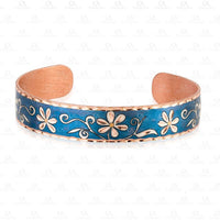 BNF 06 Blue flower Narrow Design adjustable Bracelet
