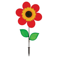 12" Red Sunflower with Leaves