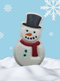 Holiday Christmas snowman bath bomb