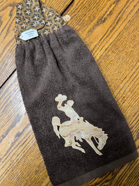 Wyoming Bucking Horse Towel - #55 Tan Horse with Stars