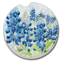 "Blue Bonnet Field" Absorbent Stone Car Coaster 1pk