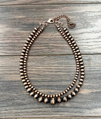 739433, 18" 2-strand Copper Navajo Bead Necklace