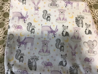 CUDDLE BLANKET Forest Animals (lavender/gray) #22