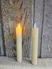 Cream Moving Flame 6in Taper 2 pack