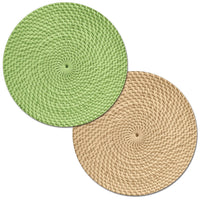 Avocado/Natural Reversible Basket Weave Design Placemat