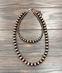 739464, 24" 2-strand Big Copper Navajo Bead Necklace