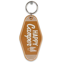 Happy Camper Striped Keychain