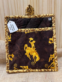 #Wyoming Pocket Mitt #11 Gold Horse on Brown