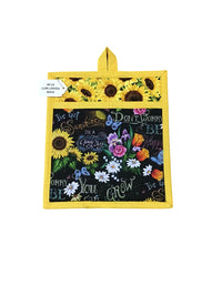 OVEN POCKET MITT Chalkboard words & sunflowers #18