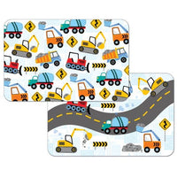 Kids Construction Trucks Reversible Plastic Placemat