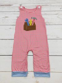 Tool Appliqué Checkered Baby Romper