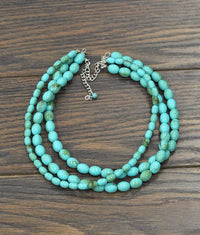 733072, Handmade Oval Bead Necklace