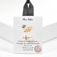 Dainty bee cz adjustable ring