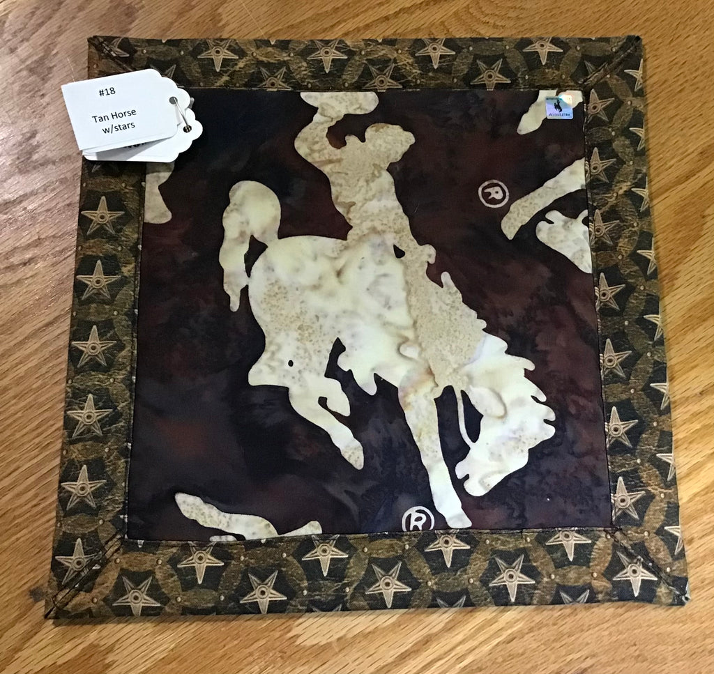 Wyoming Trivet Tan Horse with stars #18