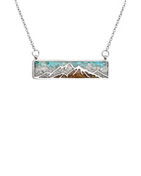 Mountain and Earth Mineral Sand Rectangle Necklace