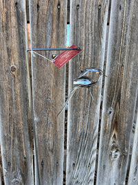 TWISTED IRON: One bird flying yard stake (large)