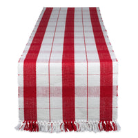Red Fringed Table Runner - 13 x 72"