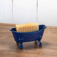 Blue Enamel Bathtub Soap Dish