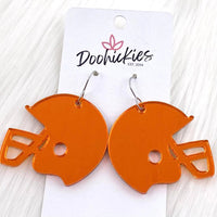 Dogie 1.5" Shiny Helmet Acrylic Dangles -Sports Earrings