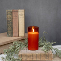 6" SIENNA GLASS 3D FLAME CANDLE
