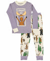 Moose Hug Purple (New) Long Sleeve Pajama Set