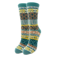 Olivia | Women's Fuzzy Warm Pattern Crew Socks