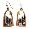 Two Tone Metal Tree Earrings