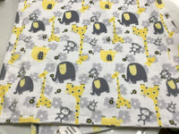 Zoo animals - yellow/gray - Cuddle blanket