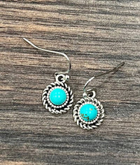 726505, 5mm Round Turquoise Earrings