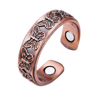 RP 22 Embossed adjustable butterfly ring with magnets