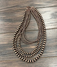 736611, Handmade 24" Copper Navajo Bead Necklace