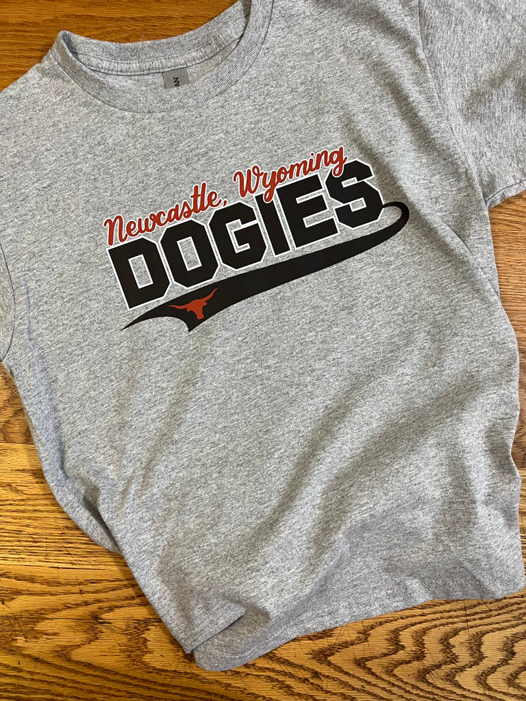 Newcastle Dogie Banner Design Shirt in adult sizes