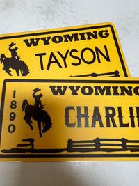 Customized Wyoming License Plate