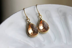 Blush Champagne Teardrop Earrings