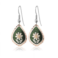F 06 Green floral design earrings