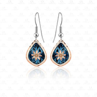 F 11 Dark blue floral design earrings