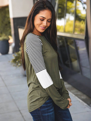 Striped Sleeve Christy Top