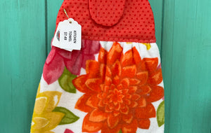 #KT82 Large bold colorful flowers kitchen towel