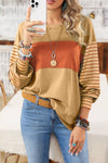 Colorblock Striped Bishop Sleeve Top - 4 Colors