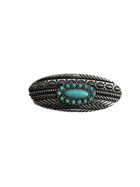 Western turquoise stone oval hair barrette