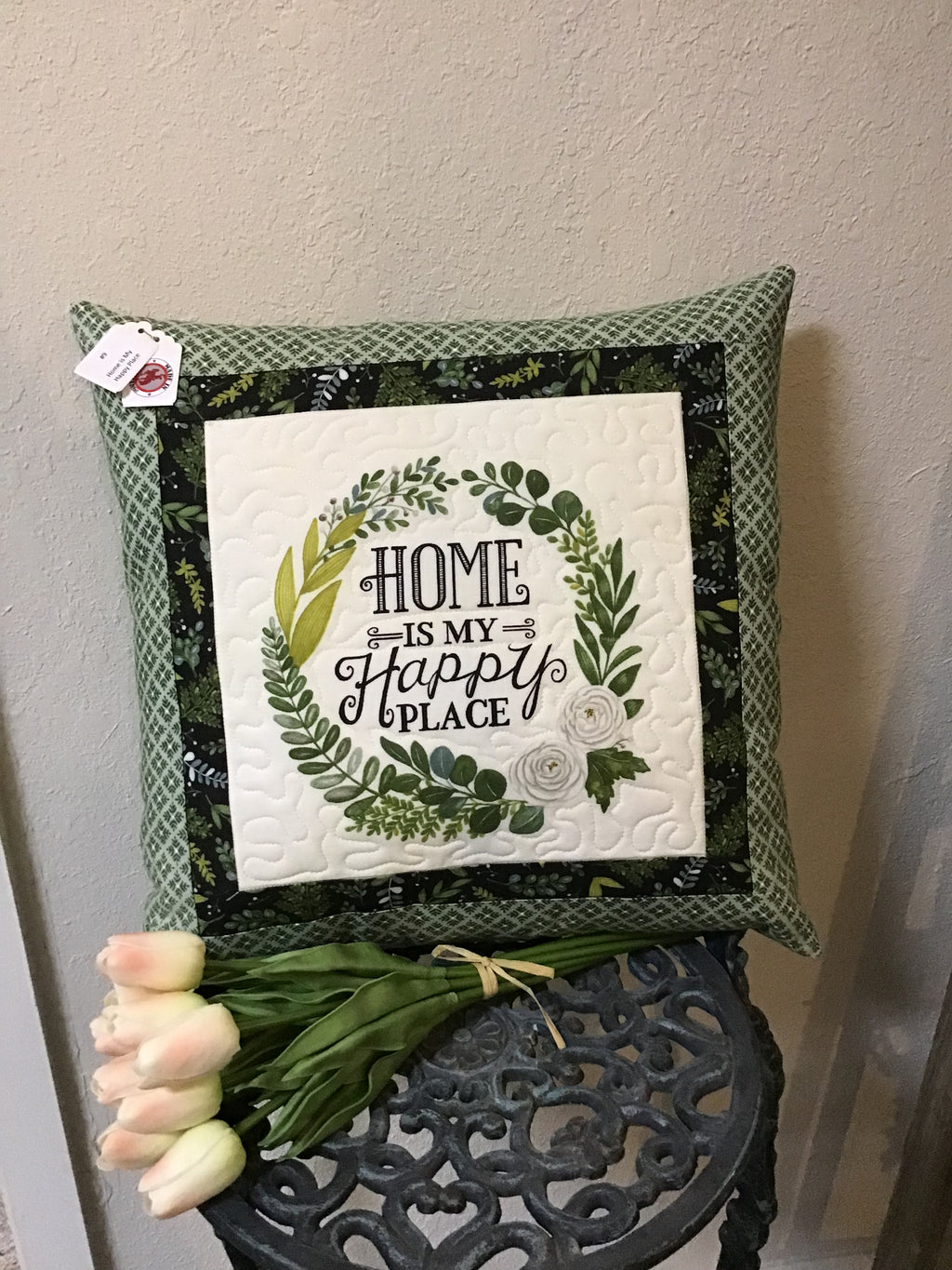 CHRIS' CREATIONS #9 Home Is My Happy Place Pillow