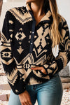 Western Aztec Half Zip Plush Sweatshirt