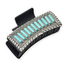 Western Turquoise Stone Rectangular Grande Hair Claw