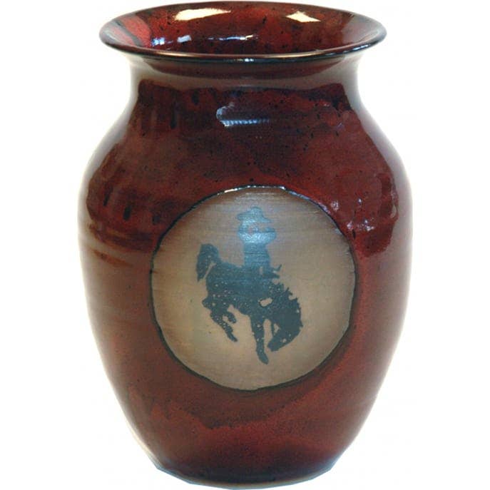 Bucking Bronco Wide Neck Vase