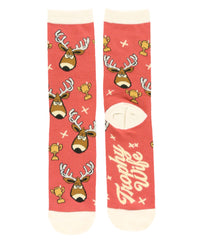 Trophy Wife Pink Crew Sock