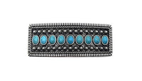 Western Turquoise Metal Plate Hair Barrette