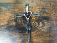 Steel Nail Cross with heart