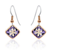 F 45 Purple flower earrings
